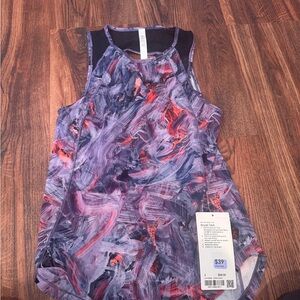 Lululemon Athletica Purple and Blue Graphic Sleeveless Tank Top